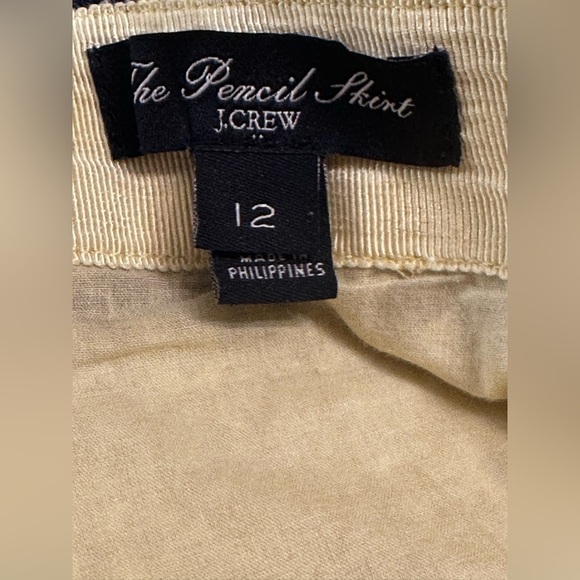 J. CREW The Pencil Basketweave Straight Cotton Lined Skirt Geometric Print Sz 12 - Picture 7 of 11